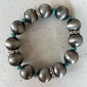 BOGO $5 ITEMS! Silver & Turquoise Beaded Bracelet